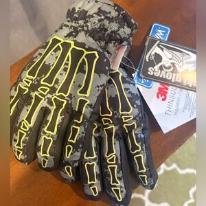 NWT 3M Thinsulate Waterproof Skeleton Ski Gloves Size 4-7